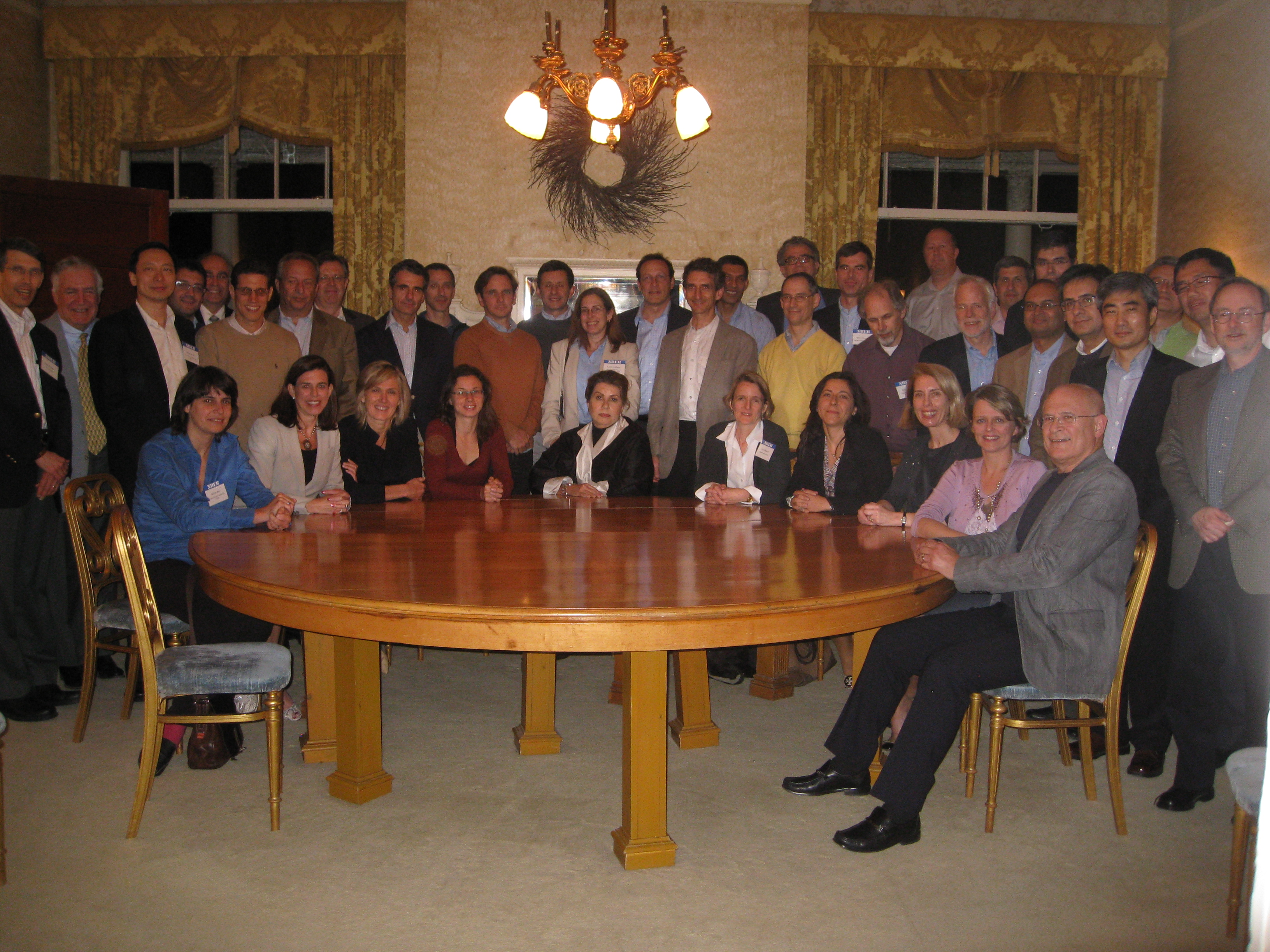 Conference participants in the Gold Room at the Mt. Washington Hotel 
(where the 1944 treaty was signed)
